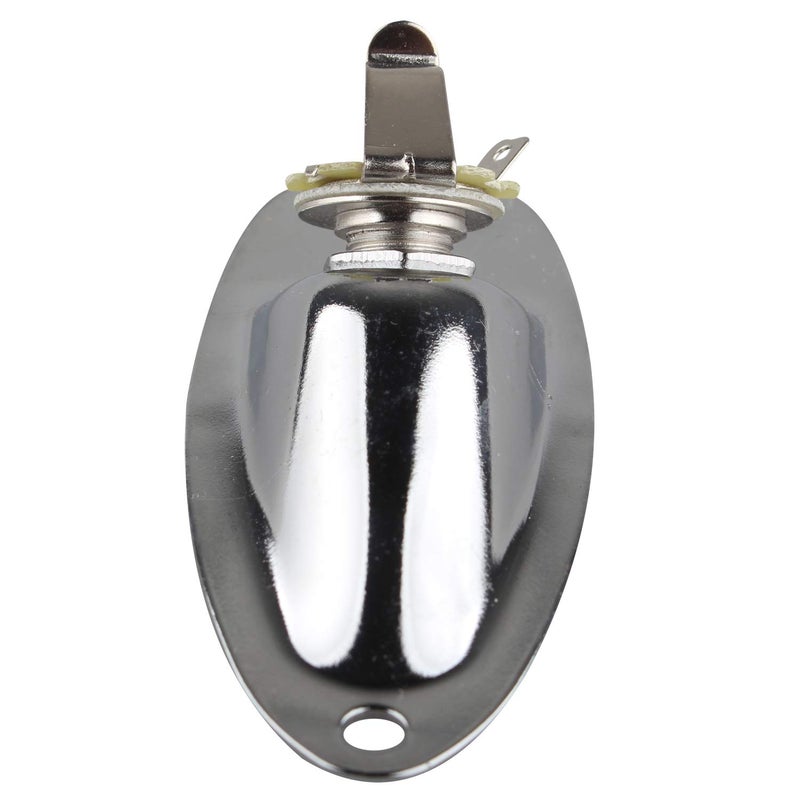 Futheda Boat Style 1/4" 6.35mm Electric Guitar Jack Plug Plate Pickup Output Input Jack Plug Socket with Screws Compatible with FD Fender Strat Stratocaster Replacement Guitar Bass (Chrome) - Image 5